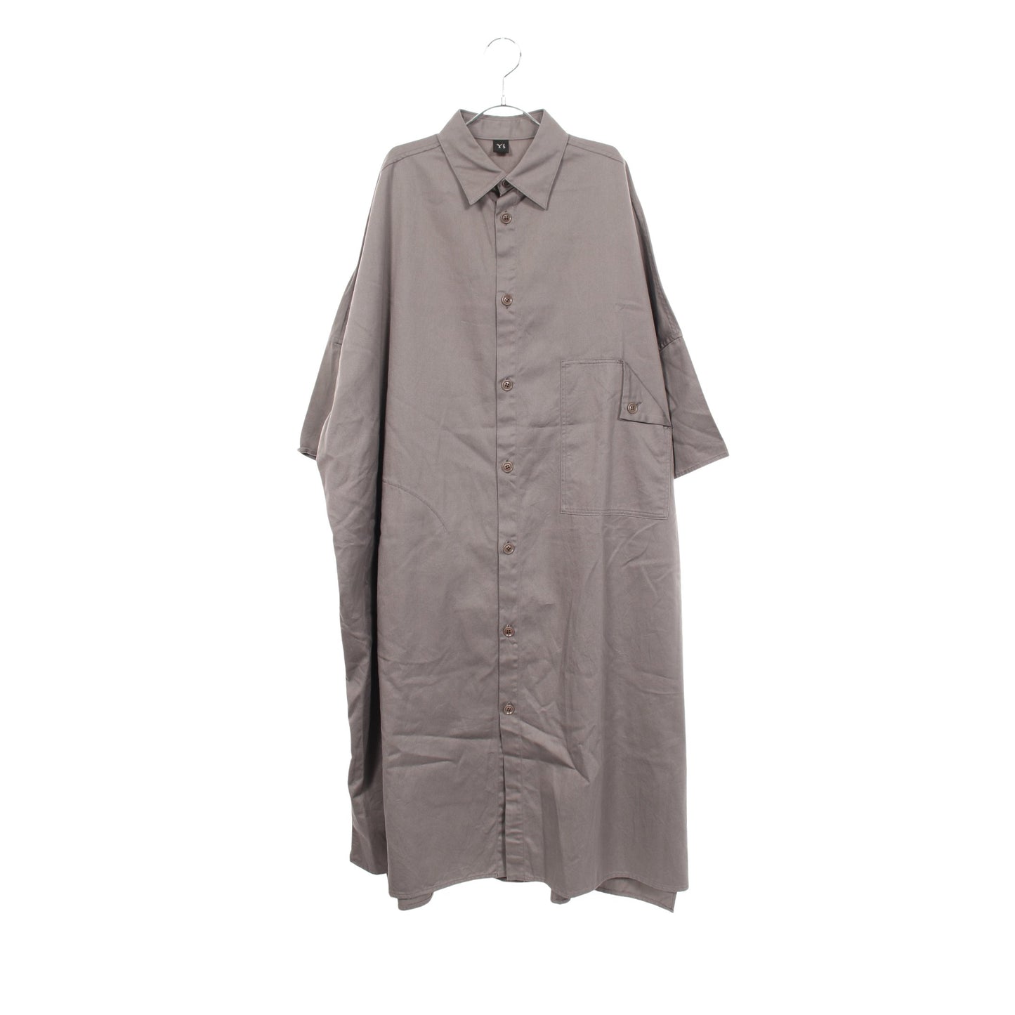 Y's BORN PRODUCT 半袖 シャツワンピース コットン グレー ワイズ