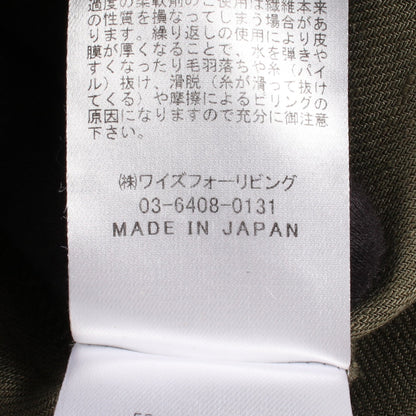 スタンドカラー 長袖 シャツワンピース リネン カーキグリーン ワイズフォーリビング