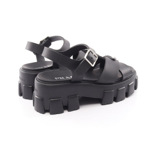 モノリス サンダル ラバー ブラック プラダ シューズ PRADA