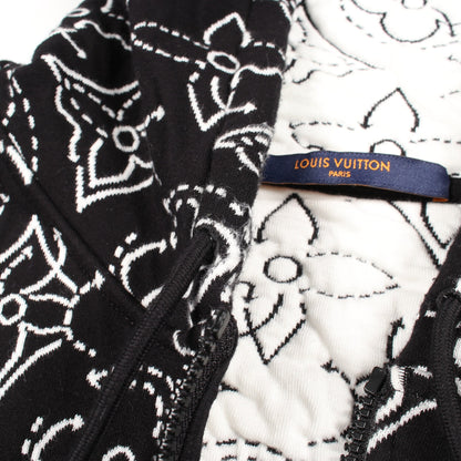 LOUIS VUITTON × NBA モノグラムフラワーキルティング ジップアップパーカー コットン ブラック ホワイト ルイヴィトン トップス LOUIS VUITTON
