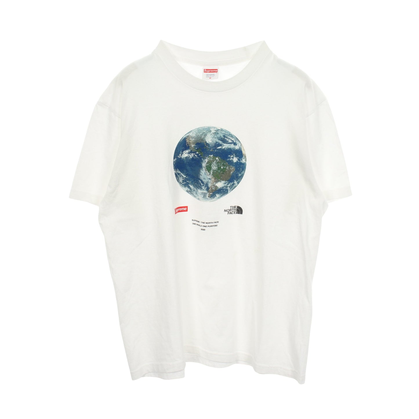 Supreme × THE NORTH FACE One World Tee 半袖Tシャツ コットン ホワイト シュプリーム