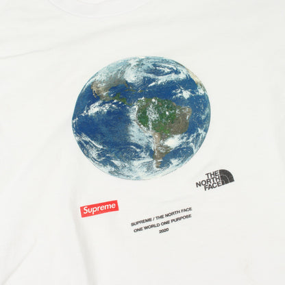 Supreme × THE NORTH FACE One World Tee 半袖Tシャツ コットン ホワイト シュプリーム