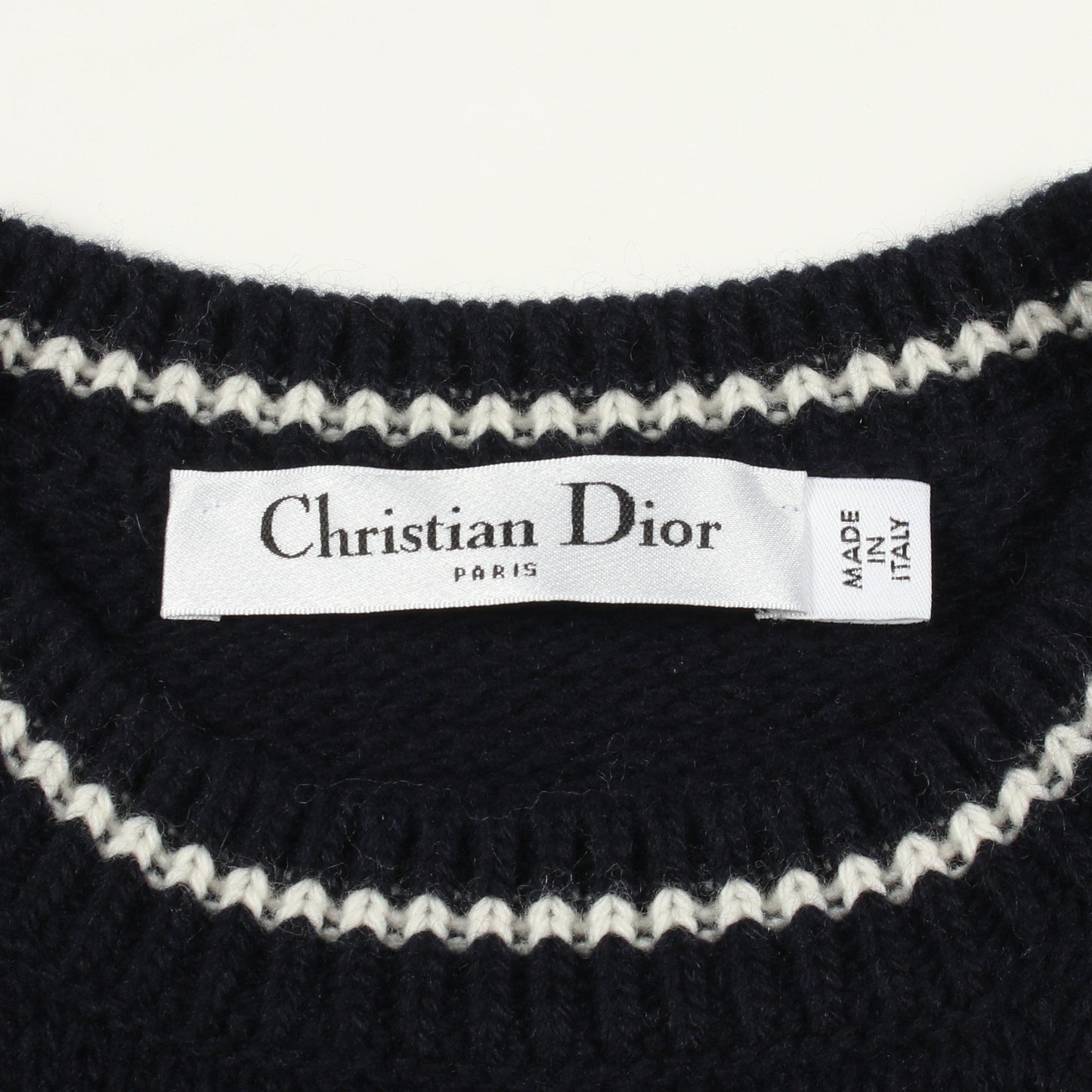 ロゴ ショートスリーブ ニット ウール カシミヤ ネイビー クリスチャンディオール