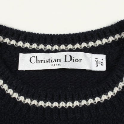 ロゴ ショートスリーブ ニット ウール カシミヤ ネイビー クリスチャンディオール