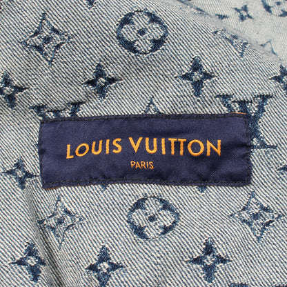 LOUIS VUITTON × NIGO モノグラム パッチワーク フード付き デニムジャケット コットン ブルー ルイヴィトン