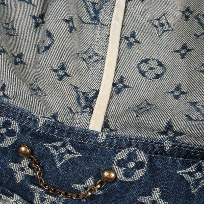 LOUIS VUITTON × NIGO モノグラム パッチワーク フード付き デニムジャケット コットン ブルー ルイヴィトン