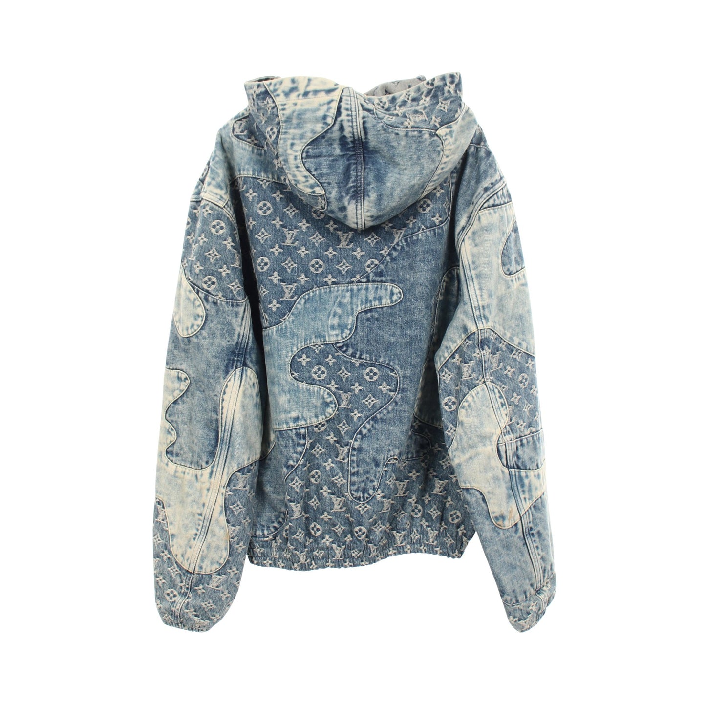 LOUIS VUITTON × NIGO モノグラム パッチワーク フード付き デニムジャケット コットン ブルー ルイヴィトン