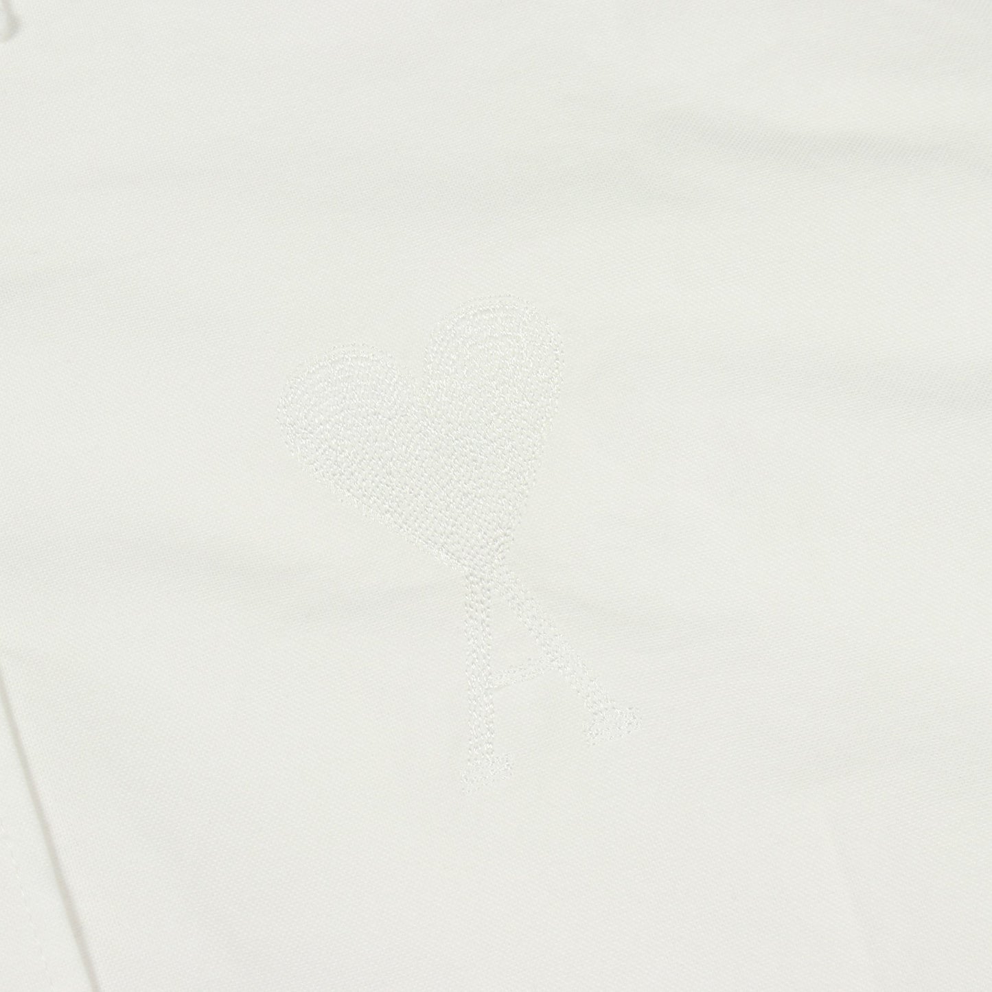 ハートロゴ刺繍 半袖 シャツ コットン ホワイト アミアレクサンドルマテュッシ