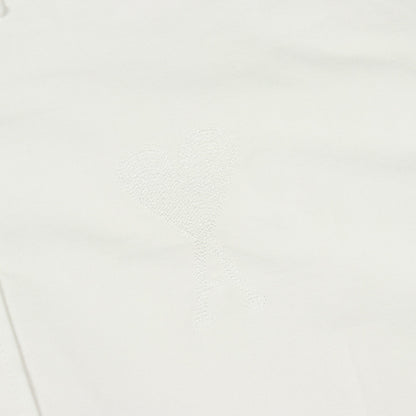 ハートロゴ刺繍 半袖 シャツ コットン ホワイト アミアレクサンドルマテュッシ