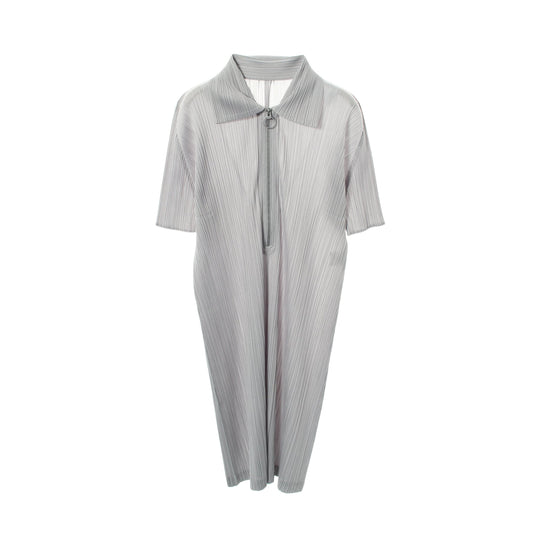 プリーツ ジップアップ ワンピース グレー プリーツプリーズ ワンピース PLEATS PLEASE