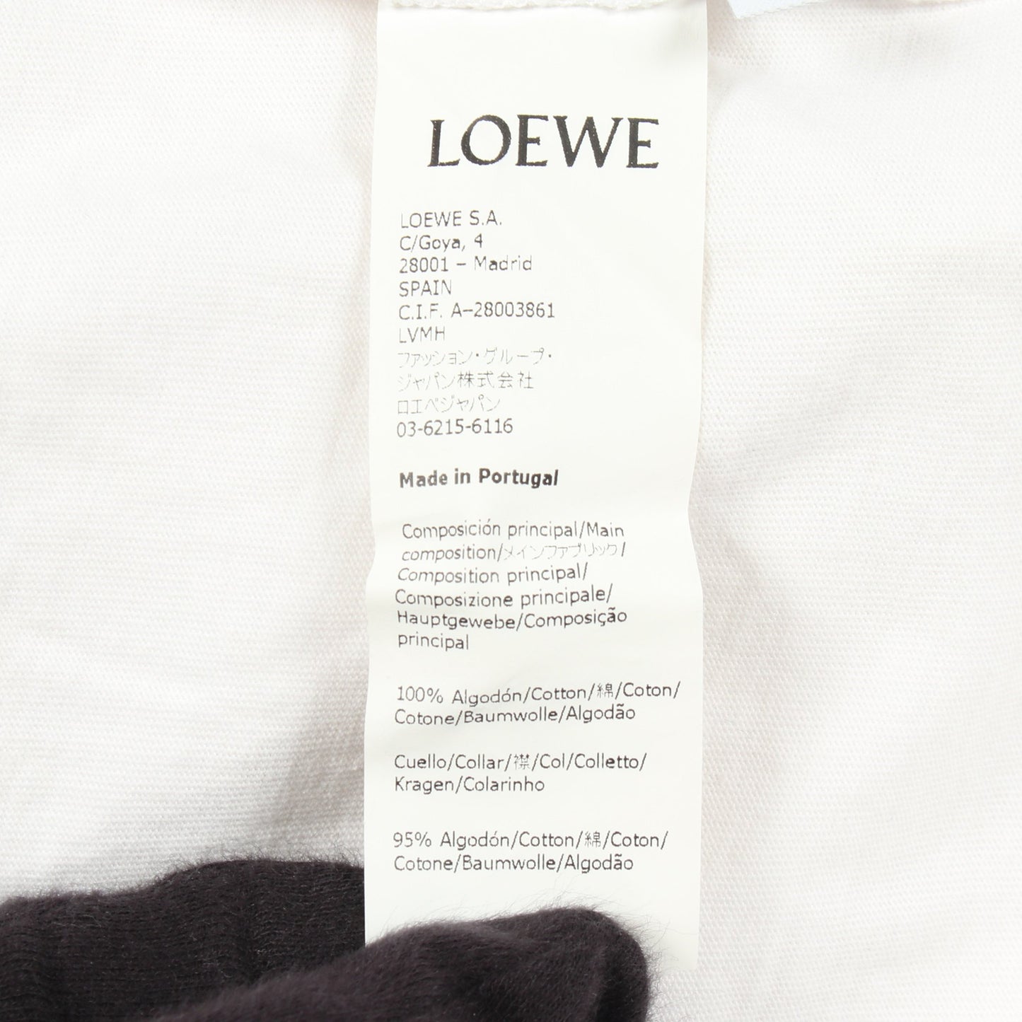 アナグラム刺繍 半袖Tシャツ コットン ホワイト ロエベ