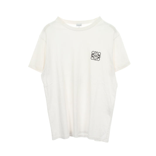 アナグラム刺繍 半袖Tシャツ コットン ホワイト ロエベ トップス LOEWE