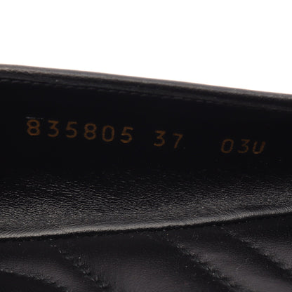 GGマーモント バレリーナフラット バレエシューズ レザー エナメルレザー ブラック グッチ