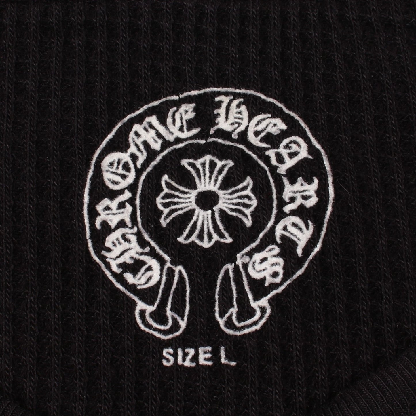クロスボールボタン スクロールロゴ ヘンリーネック 長袖Tシャツ コットン ブラック クロムハーツ