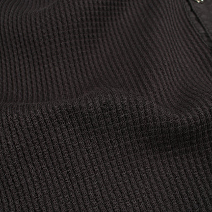 クロスボールボタン スクロールロゴ ヘンリーネック 長袖Tシャツ コットン ブラック クロムハーツ