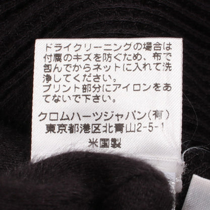 クロスボールボタン スクロールロゴ ヘンリーネック 長袖Tシャツ コットン ブラック クロムハーツ