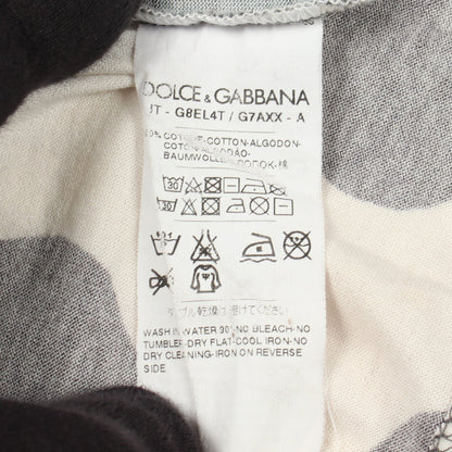 グラフィックプリント ドット Vネック 半袖Tシャツ コットン ダークグリーン マルチカラー ドルチェアンドガッバーナ