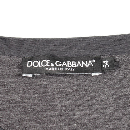 グラフィックプリント 長袖Tシャツ コットン ブラック ブラウン ドルチェアンドガッバーナ
