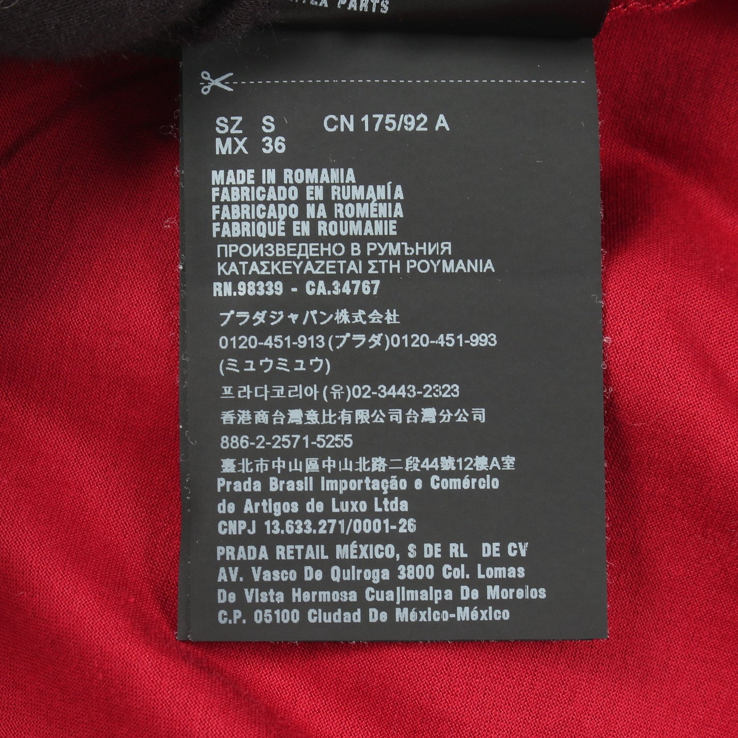 トライアングルロゴ ポロシャツ コットン ボルドー プラダ