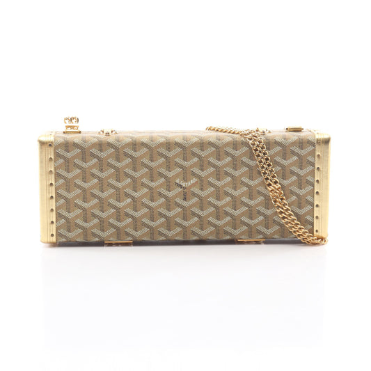 サントノレ トランク チェーンショルダーバッグ コーティングキャンバス レザー ゴールド ゴヤール バッグ GOYARD