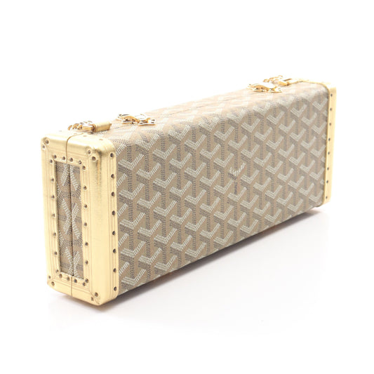 サントノレ トランク チェーンショルダーバッグ コーティングキャンバス レザー ゴールド ゴヤール バッグ GOYARD
