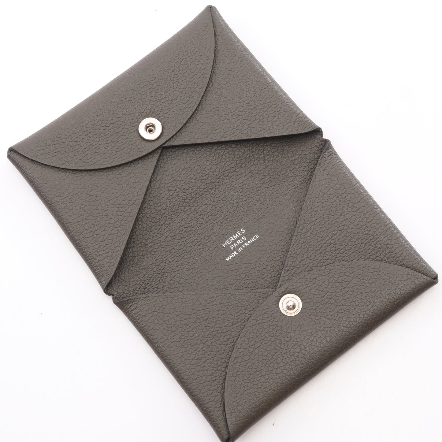 カルヴィ ヴェールマキ コインケース エバーカラー ダークグレー シルバー金具 Z刻印 エルメス