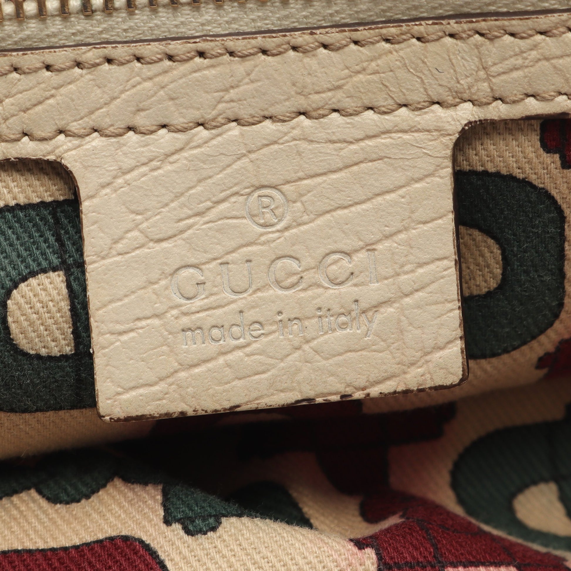 GGキャンバス シェリーライン ハンドバッグ トートバッグ キャンバス レザー ベージュ ホワイト マルチカラー グッチ バッグ GUCCI