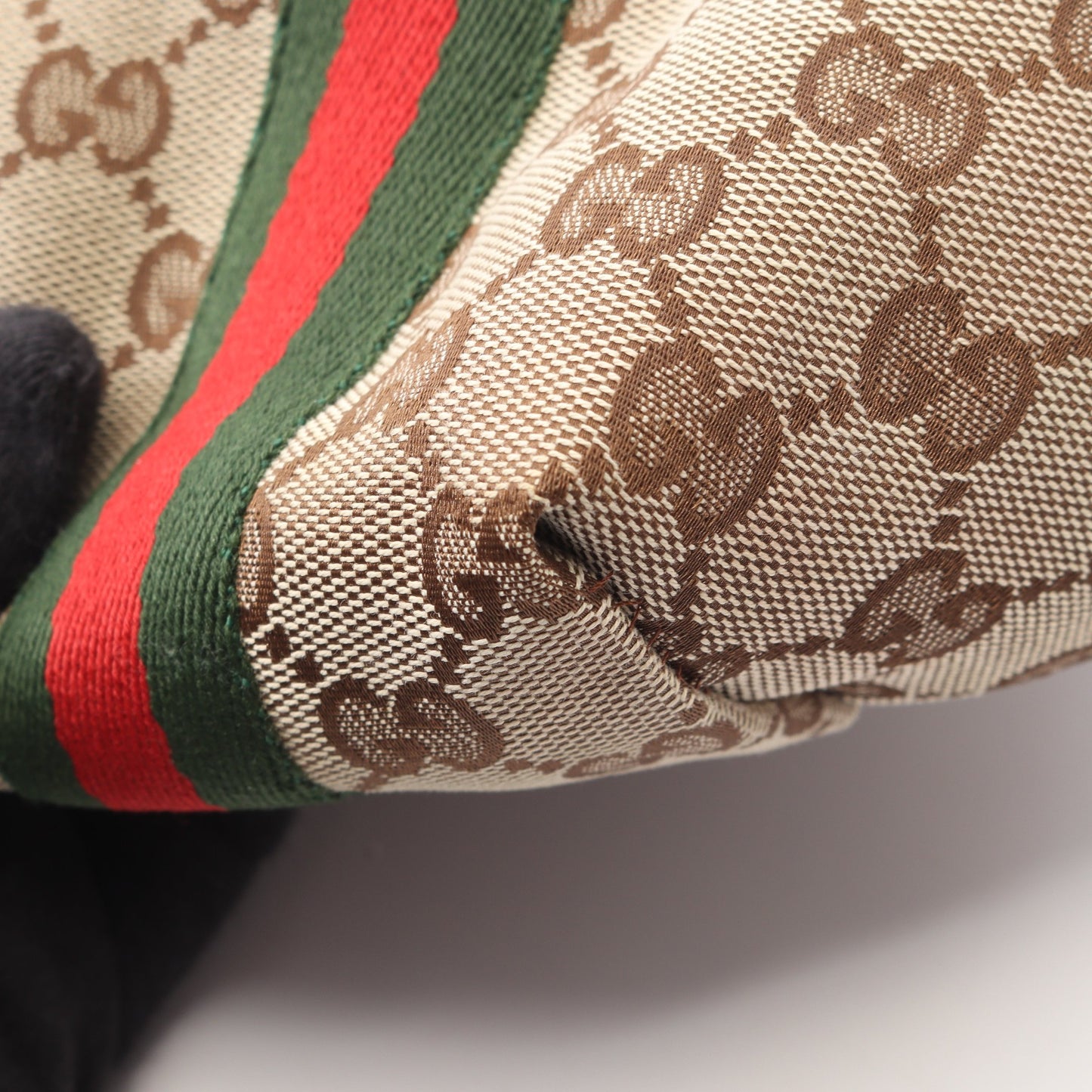 GGキャンバス シェリーライン ハンドバッグ トートバッグ キャンバス レザー ベージュ ホワイト マルチカラー グッチ バッグ GUCCI