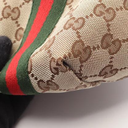 GGキャンバス シェリーライン ハンドバッグ トートバッグ キャンバス レザー ベージュ ホワイト マルチカラー グッチ バッグ GUCCI