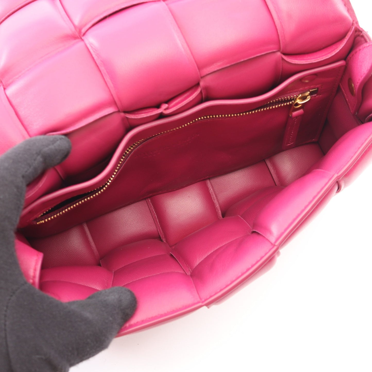 パデット カセット イントレチャート ショルダーバッグ レザー ピンクパープル ボッテガヴェネタ