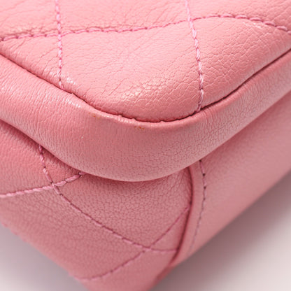マトラッセ 2WAY チェーンショルダーバッグ レザー ピンク シルバー金具 シャネル