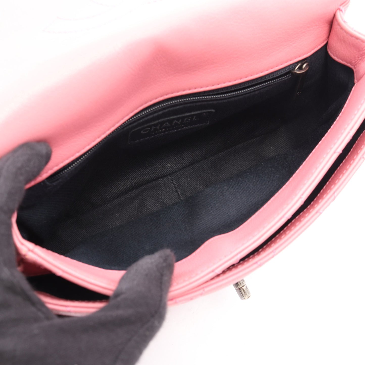 マトラッセ 2WAY チェーンショルダーバッグ レザー ピンク シルバー金具 シャネル