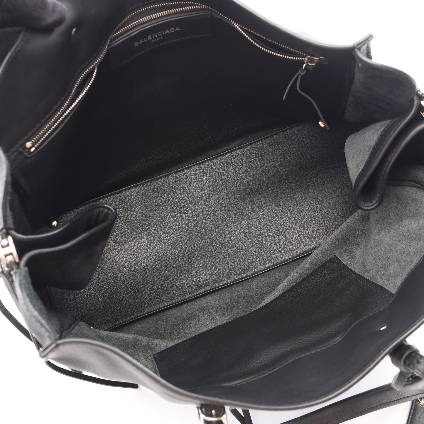 ペーパーB4 ジップアラウンド ハンドバッグ トートバッグ レザー ブラック バレンシアガ