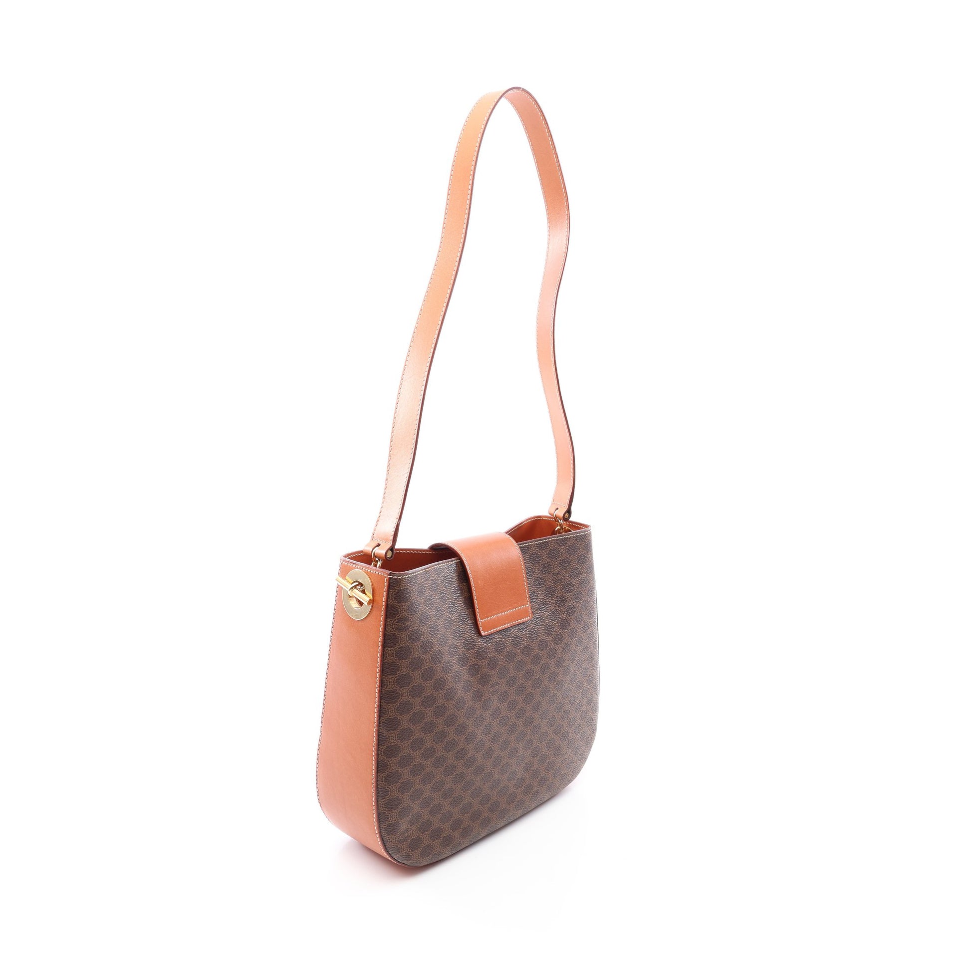 マカダム ワンショルダーバッグ ワンショルダーバッグ PVC レザー ブラウン ダークブラウン セリーヌ バッグ CELINE