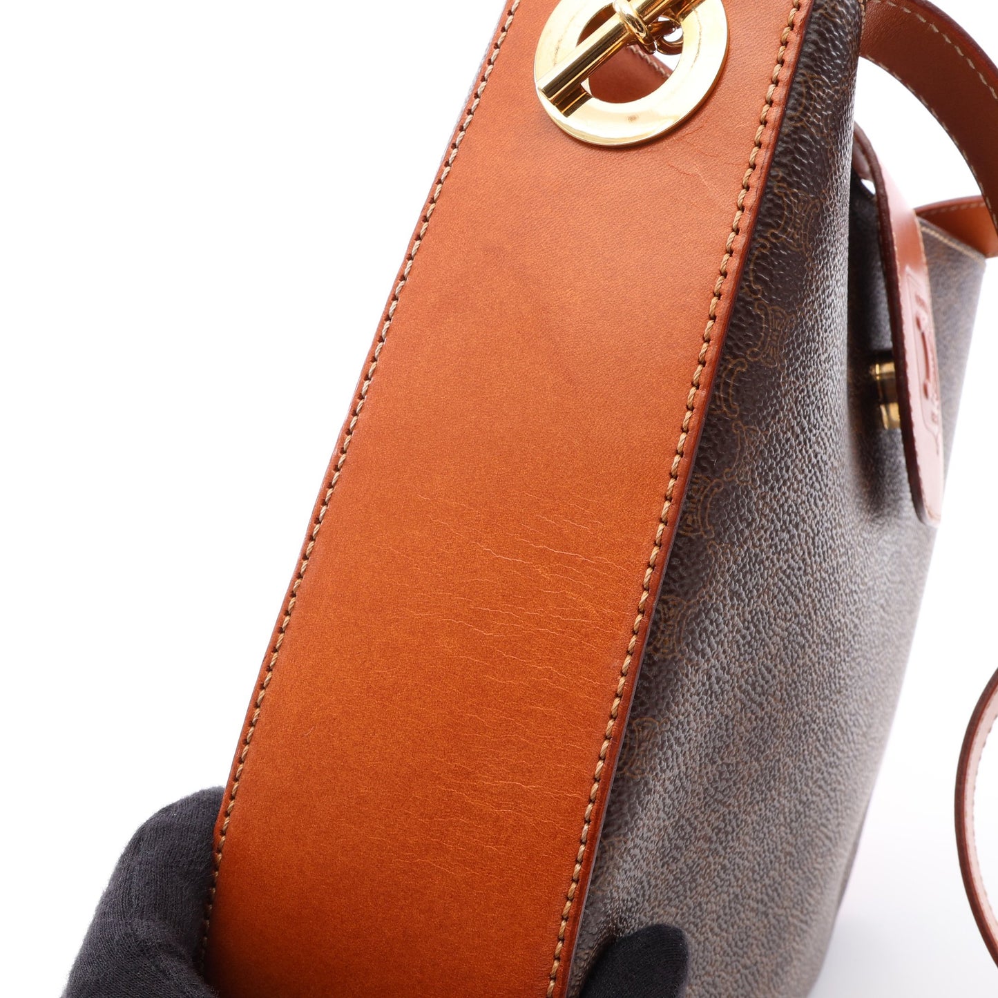 マカダム ワンショルダーバッグ ワンショルダーバッグ PVC レザー ブラウン ダークブラウン セリーヌ バッグ CELINE