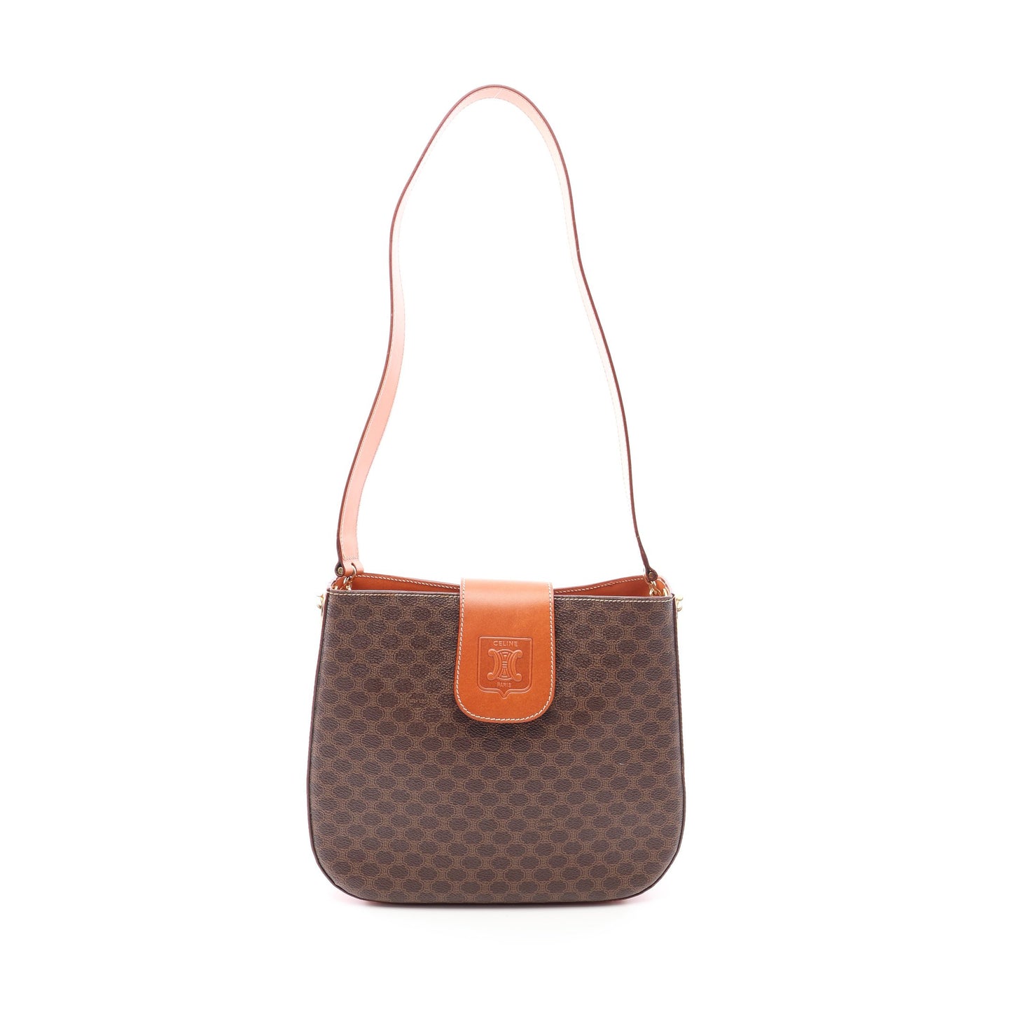 マカダム ワンショルダーバッグ ワンショルダーバッグ PVC レザー ブラウン ダークブラウン セリーヌ バッグ CELINE