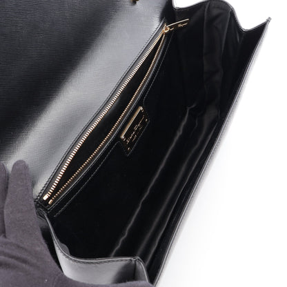 ヴァラ リボン チェーンショルダーバッグ レザー ブラック サルヴァトーレフェラガモ バッグ Salvatore Ferragamo