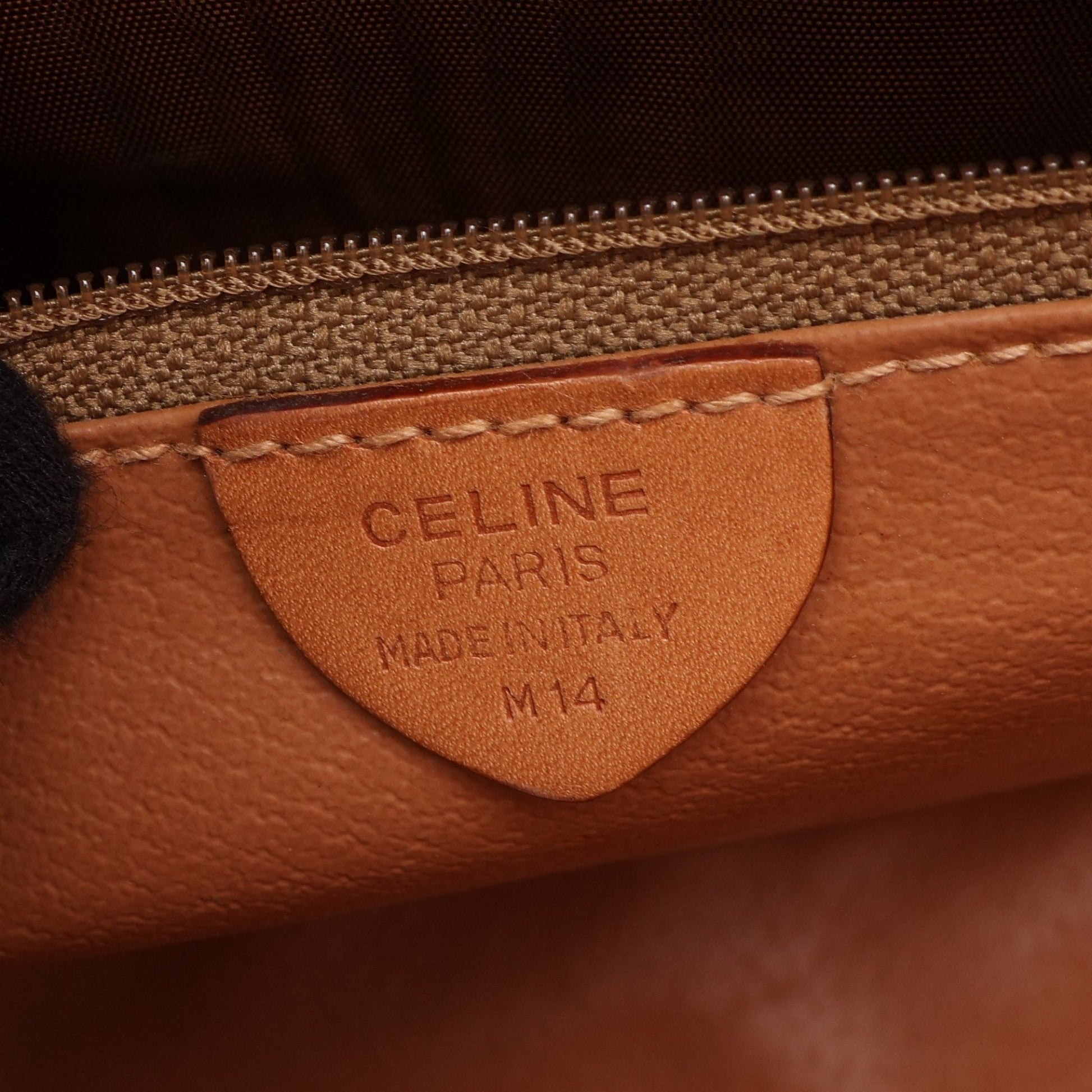 マカダム ショルダーバッグ ショルダーバッグ PVC レザー ダークブラウン ベージュ セリーヌ バッグ CELINE