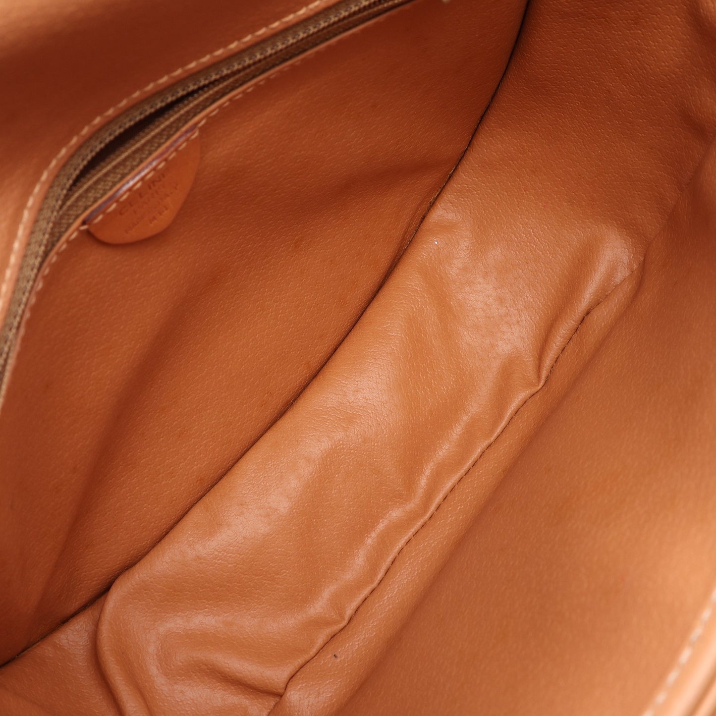 マカダム ショルダーバッグ ショルダーバッグ PVC レザー ダークブラウン ベージュ セリーヌ バッグ CELINE