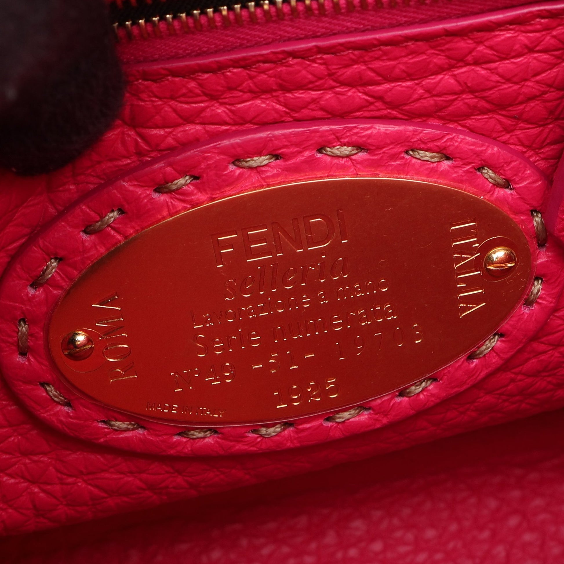 ミニピーカブー 2WAY ハンドバッグ レザー ピンクパープル フェンディ バッグ FENDI