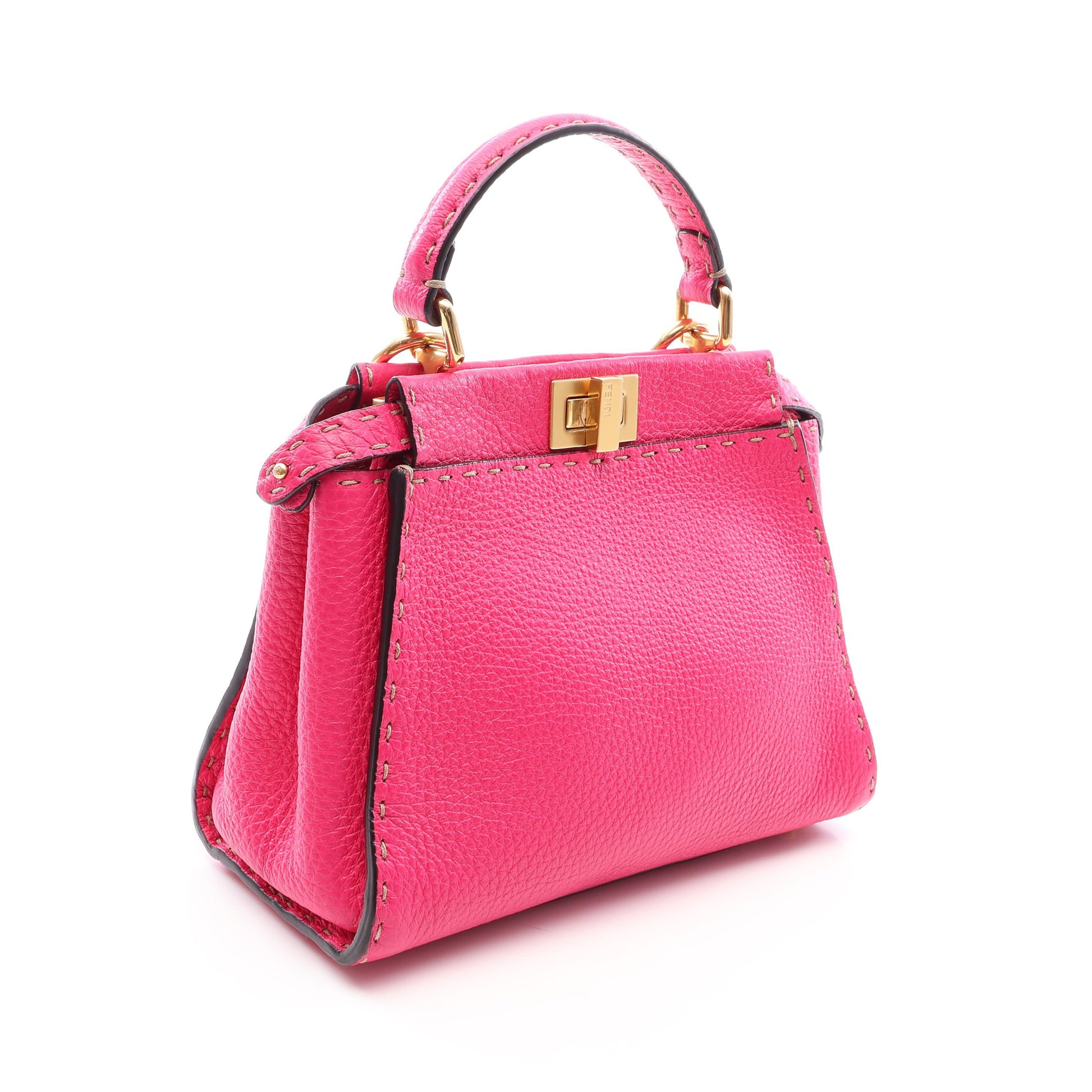 ミニピーカブー 2WAY ハンドバッグ レザー ピンクパープル フェンディ バッグ FENDI