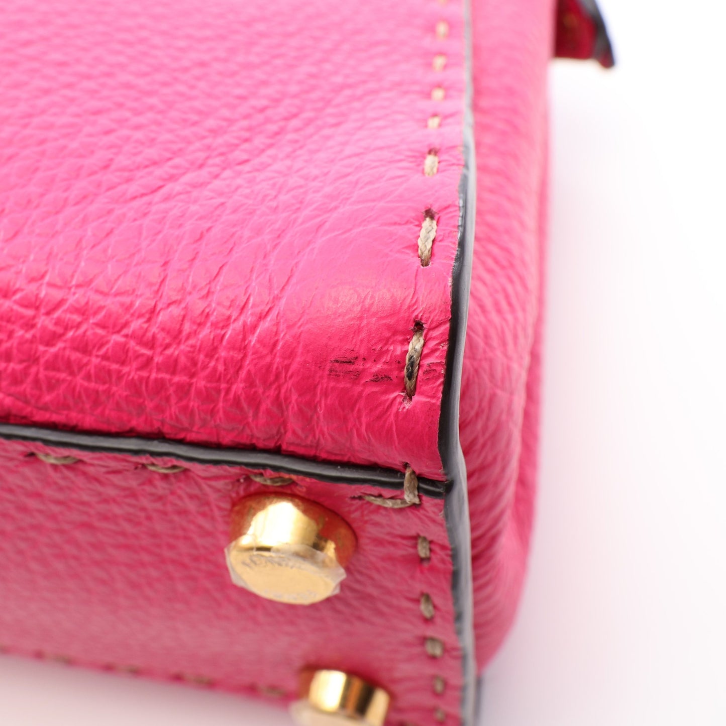 ミニピーカブー 2WAY ハンドバッグ レザー ピンクパープル フェンディ バッグ FENDI
