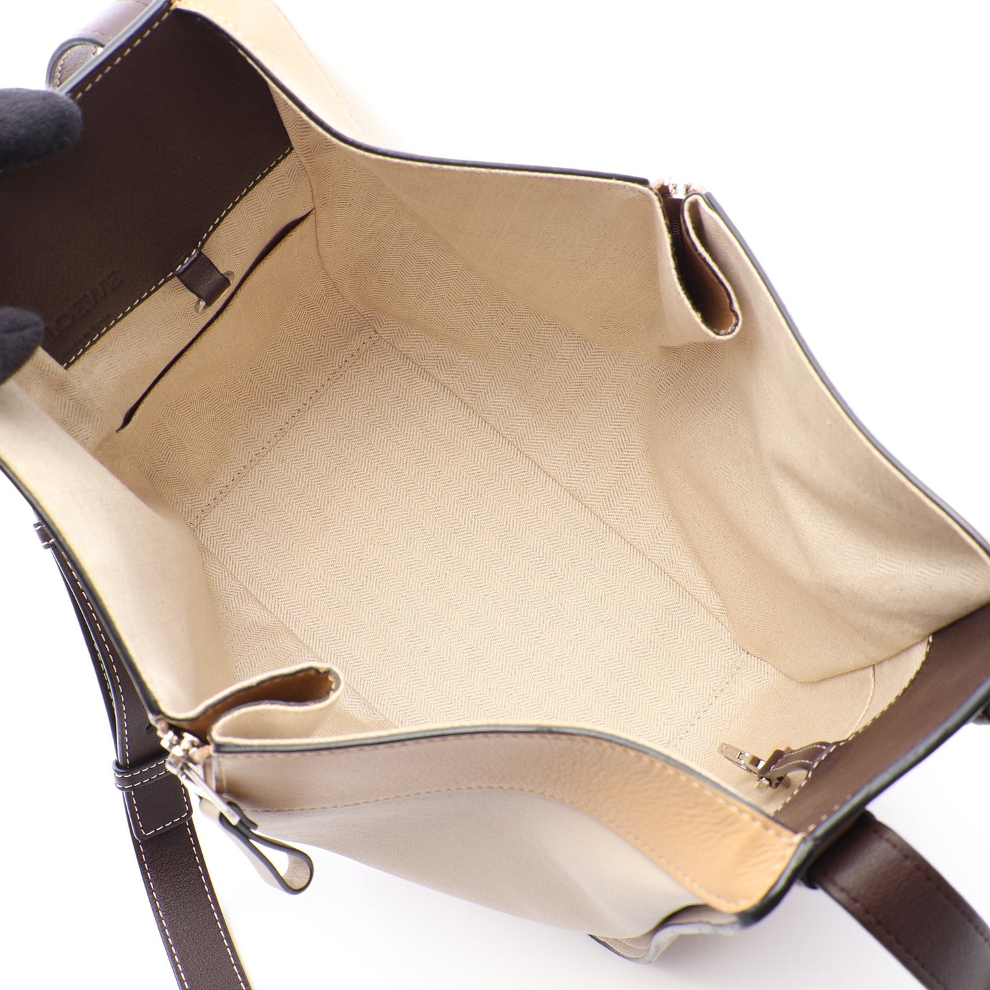 HAMMOCK SMALL ハンモック スモール 2WAY ハンドバッグ レザー ベージュ ライトベージュ ダークブラウン ロエベ