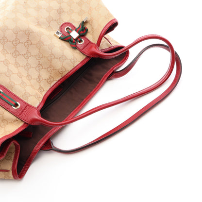 プリンシー シェリーライン GGキャンバス ショルダーバッグ トートバッグ キャンバス レザー ベージュ レッド グッチ バッグ GUCCI