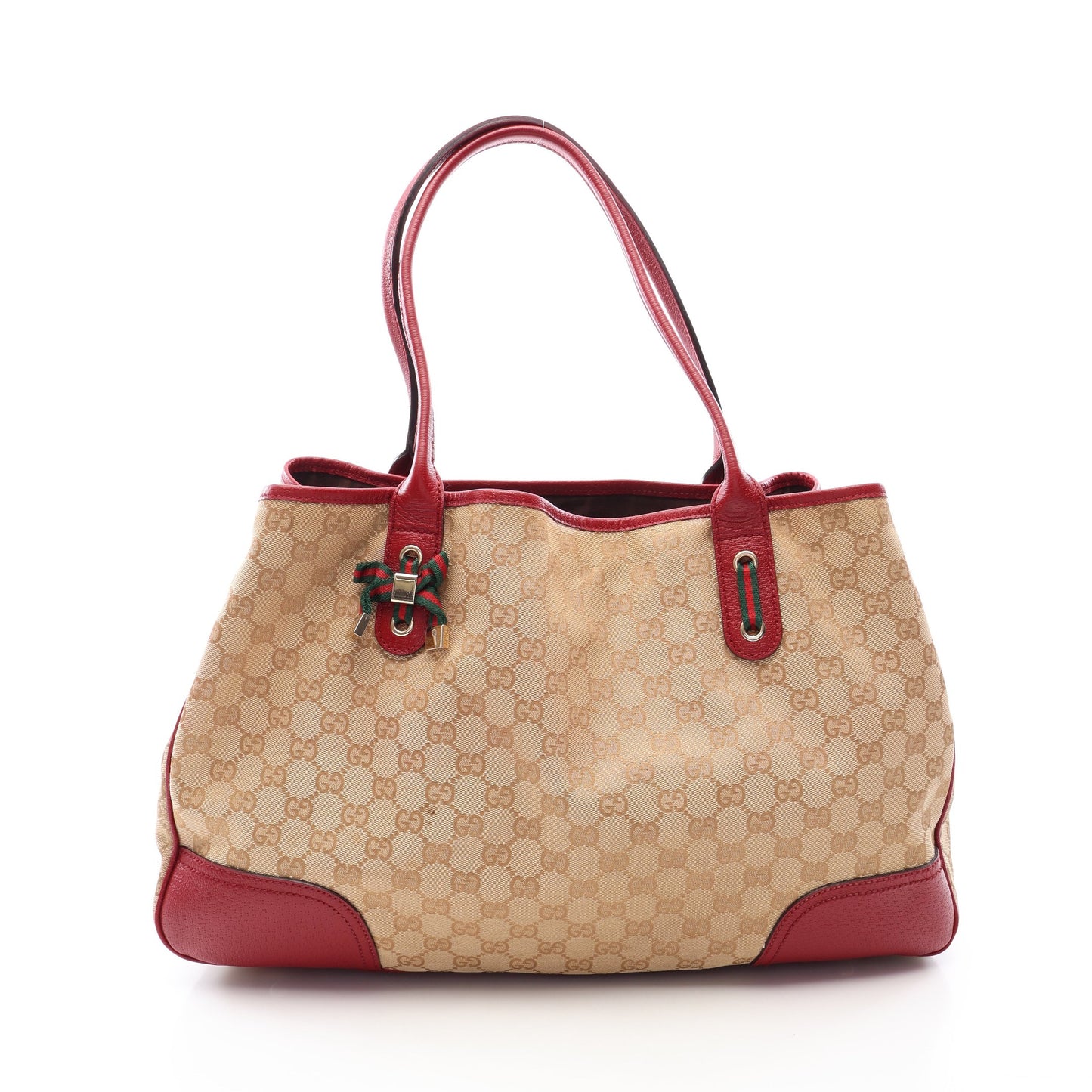 プリンシー シェリーライン GGキャンバス ショルダーバッグ トートバッグ キャンバス レザー ベージュ レッド グッチ バッグ GUCCI