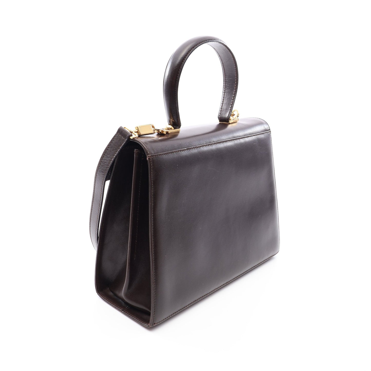 ガンチーニ 2WAY ハンドバッグ レザー ダークブラウン サルヴァトーレフェラガモ バッグ Salvatore Ferragamo