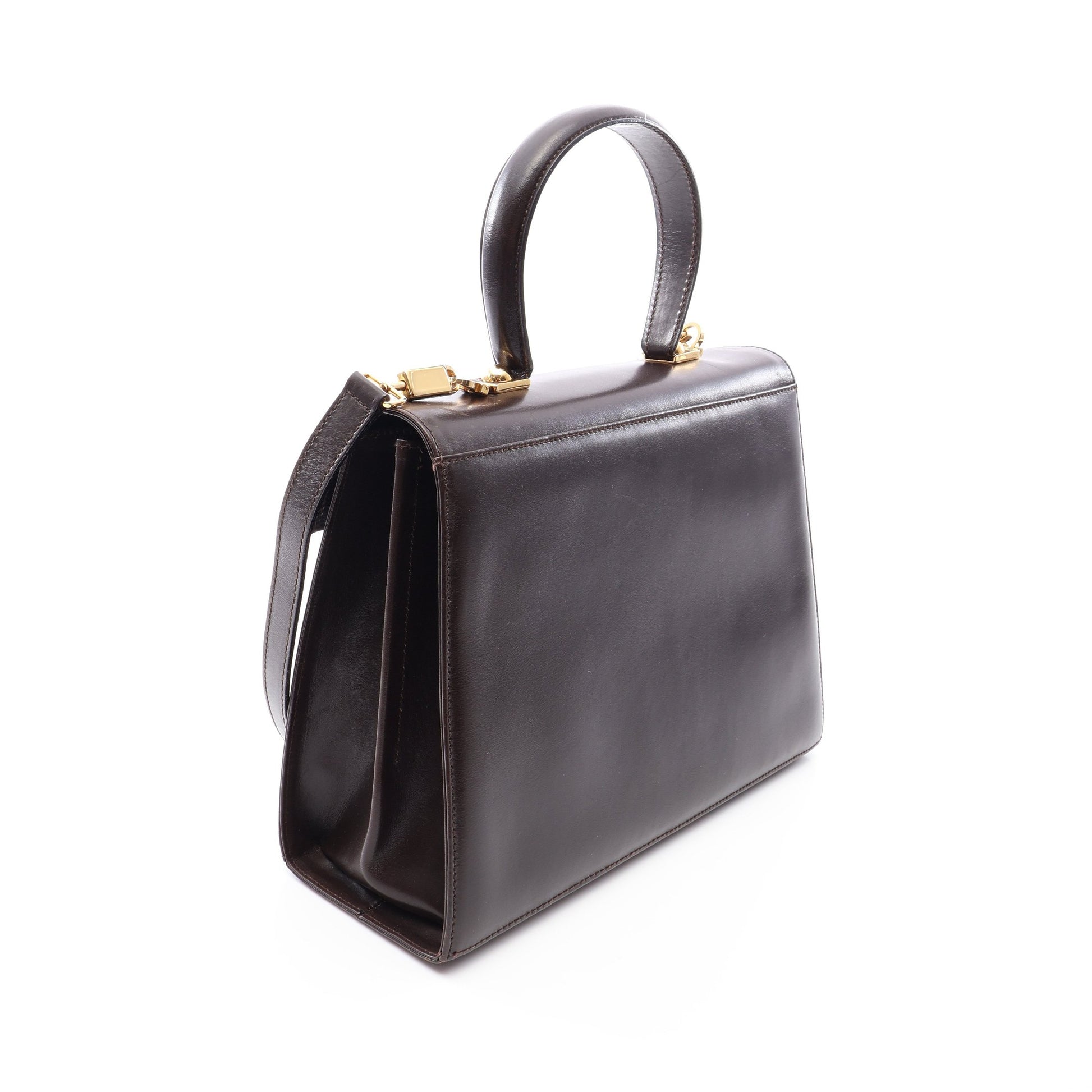 ガンチーニ 2WAY ハンドバッグ レザー ダークブラウン サルヴァトーレフェラガモ バッグ Salvatore Ferragamo