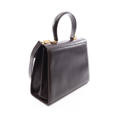 ガンチーニ 2WAY ハンドバッグ レザー ダークブラウン サルヴァトーレフェラガモ バッグ Salvatore Ferragamo