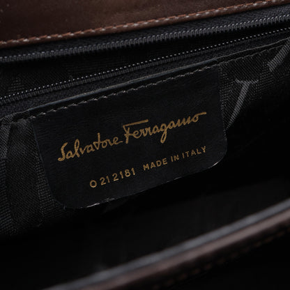 ガンチーニ 2WAY ハンドバッグ レザー ダークブラウン サルヴァトーレフェラガモ バッグ Salvatore Ferragamo