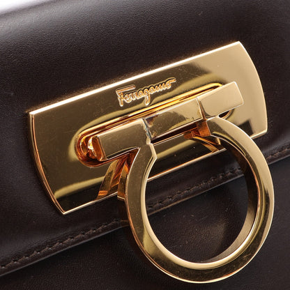 ガンチーニ 2WAY ハンドバッグ レザー ダークブラウン サルヴァトーレフェラガモ バッグ Salvatore Ferragamo